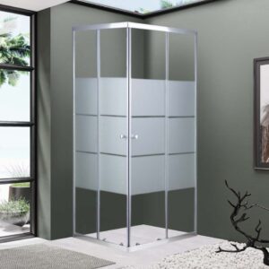 Box Doccia angolare 70x100cm scorrevole vetro temperato 6mm trasparente con satinatura altezza 190cm - Elisa (3)